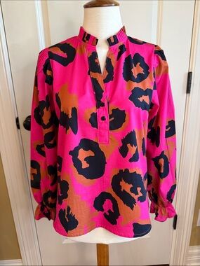 Maude Vivante Pink Leopard Ashley Blouse